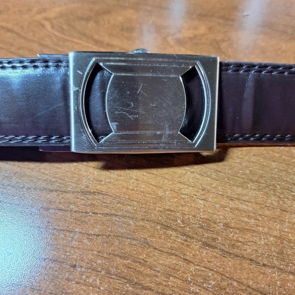Men's Brown 42cLeather Belt with Silver Cam Buckle